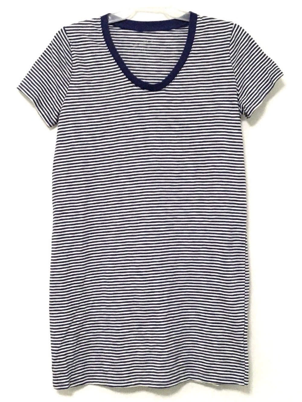 Universal Thread Women's Blue Striped Size L Short Sleeve T-Shirt Dress